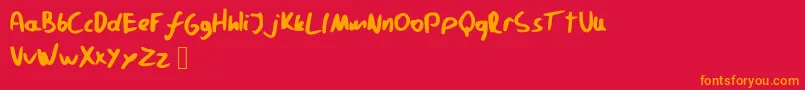 Pavfont Font – Orange Fonts on Red Background