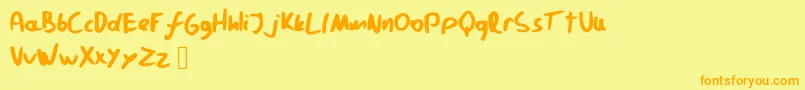 Pavfont Font – Orange Fonts on Yellow Background