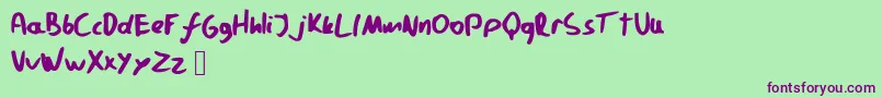 Pavfont Font – Purple Fonts on Green Background