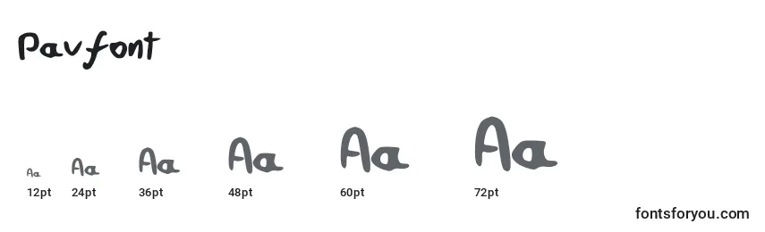 Размеры шрифта Pavfont