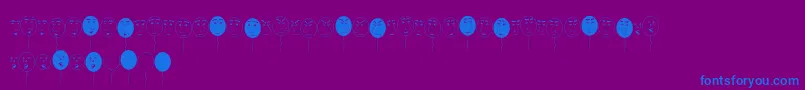 fuente BalloonMan – Fuentes Azules Sobre Fondo Morado