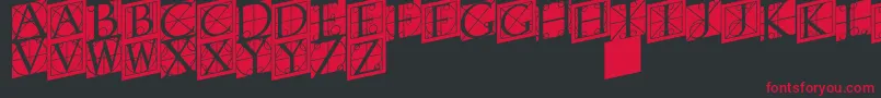 フォントRodgauertwo – 黒い背景に赤い文字