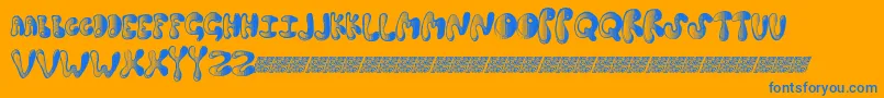 Springdance Font – Blue Fonts on Orange Background