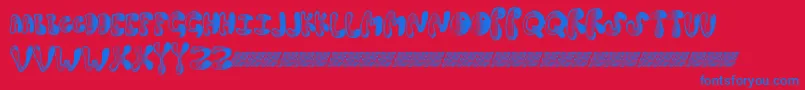 Springdance-Schriftart – Blaue Schriften auf rotem Hintergrund