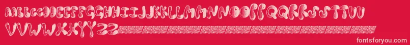 Springdance-Schriftart – Rosa Schriften auf rotem Hintergrund