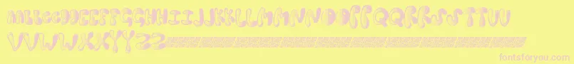 Springdance Font – Pink Fonts on Yellow Background