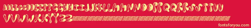 Springdance Font – Yellow Fonts on Red Background