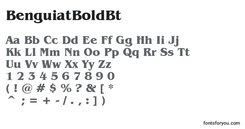 A fonte BenguiatBoldBt – alfabeto, números, caracteres especiais