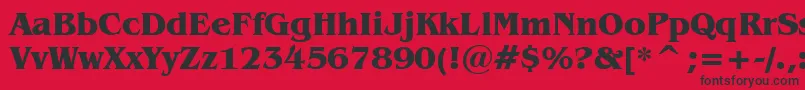 フォントBenguiatBoldBt – 赤い背景に黒い文字