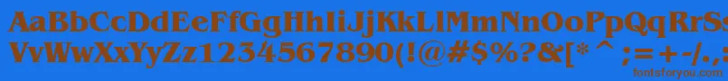 BenguiatBoldBt-fontti – ruskeat fontit sinisellä taustalla