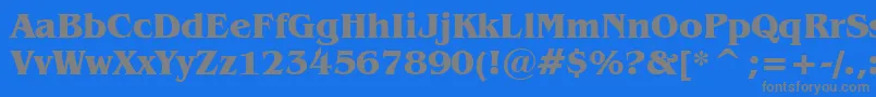 フォントBenguiatBoldBt – 青い背景に灰色の文字