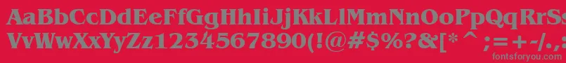 フォントBenguiatBoldBt – 赤い背景に灰色の文字