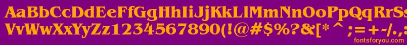フォントBenguiatBoldBt – 紫色の背景にオレンジのフォント