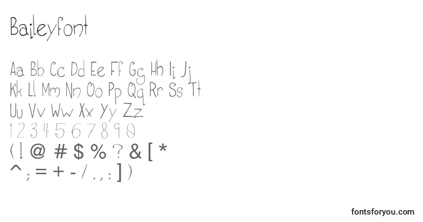 Fuente Baileyfont - alfabeto, números, caracteres especiales