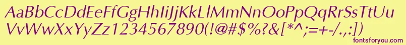 AgopusOblique Font – Purple Fonts on Yellow Background