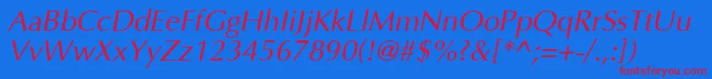 AgopusOblique Font – Red Fonts on Blue Background
