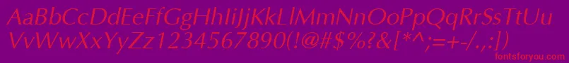 AgopusOblique Font – Red Fonts on Purple Background