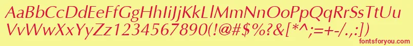 AgopusOblique Font – Red Fonts on Yellow Background