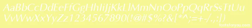 AgopusOblique Font – White Fonts on Yellow Background