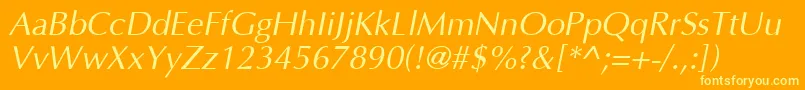 AgopusOblique Font – Yellow Fonts on Orange Background
