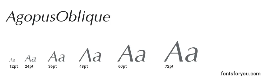 Größen der Schriftart AgopusOblique