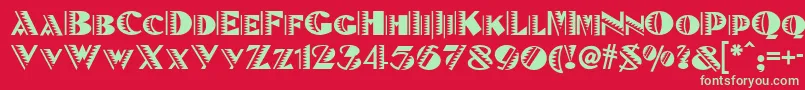 フォントBete – 赤い背景に緑の文字