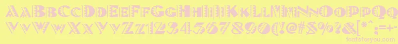 Bete Font – Pink Fonts on Yellow Background