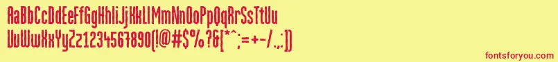 MartenroughGrotesquec Font – Red Fonts on Yellow Background