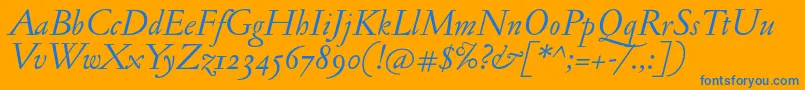 JannonantosfItalic Font – Blue Fonts on Orange Background