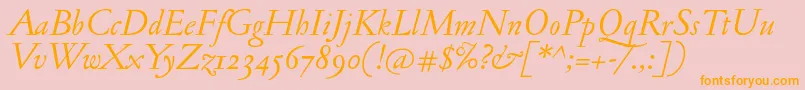 JannonantosfItalic Font – Orange Fonts on Pink Background