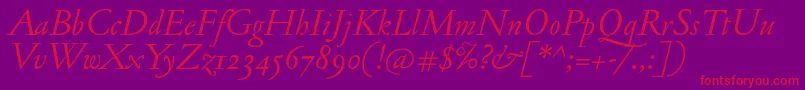 Шрифт JannonantosfItalic – красные шрифты на фиолетовом фоне