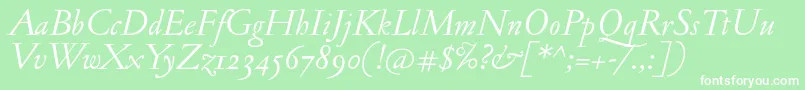 JannonantosfItalic Font – White Fonts on Green Background