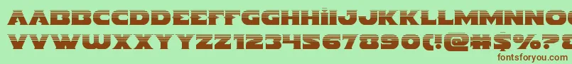 Indigodemonhalf-Schriftart – Braune Schriften auf grünem Hintergrund