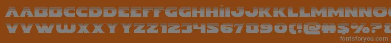 Indigodemonhalf-Schriftart – Graue Schriften auf braunem Hintergrund