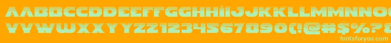 フォントIndigodemonhalf – オレンジの背景に緑のフォント