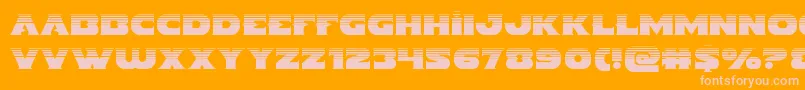 Fonte Indigodemonhalf – fontes rosa em um fundo laranja
