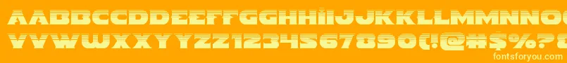 Indigodemonhalf Font – Yellow Fonts on Orange Background