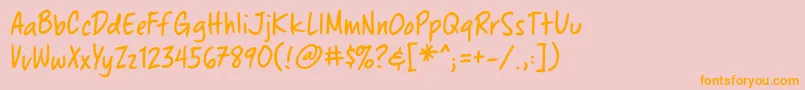 Chewedpenbb Font – Orange Fonts on Pink Background