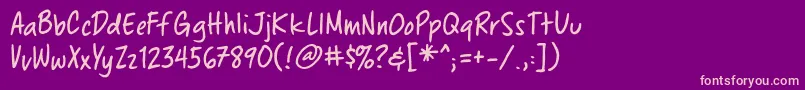 Chewedpenbb Font – Pink Fonts on Purple Background