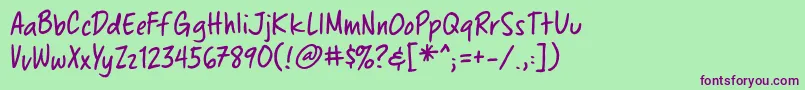 Chewedpenbb Font – Purple Fonts on Green Background