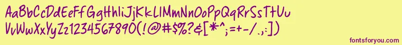 Chewedpenbb Font – Purple Fonts on Yellow Background