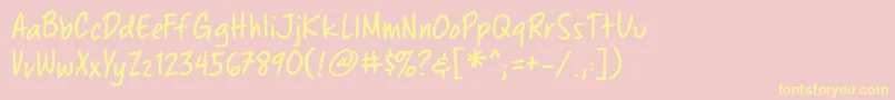 Chewedpenbb Font – Yellow Fonts on Pink Background