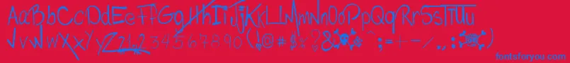 Philomeneephrem Font – Blue Fonts on Red Background