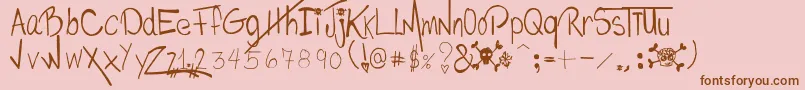 Шрифт Philomeneephrem – коричневые шрифты на розовом фоне