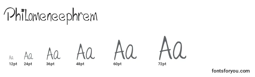 Philomeneephrem Font Sizes