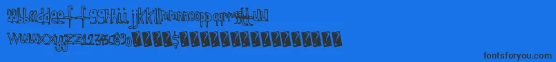 Kidsoutline Font – Black Fonts on Blue Background