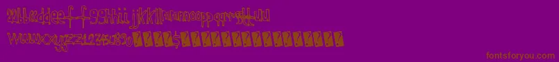 Kidsoutline Font – Brown Fonts on Purple Background