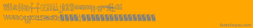 Kidsoutline-Schriftart – Graue Schriften auf orangefarbenem Hintergrund