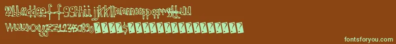 Kidsoutline Font – Green Fonts on Brown Background