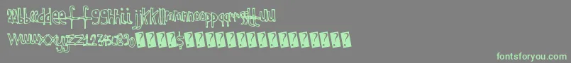 Kidsoutline Font – Green Fonts on Gray Background